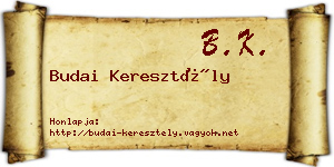 Budai Keresztély névjegykártya